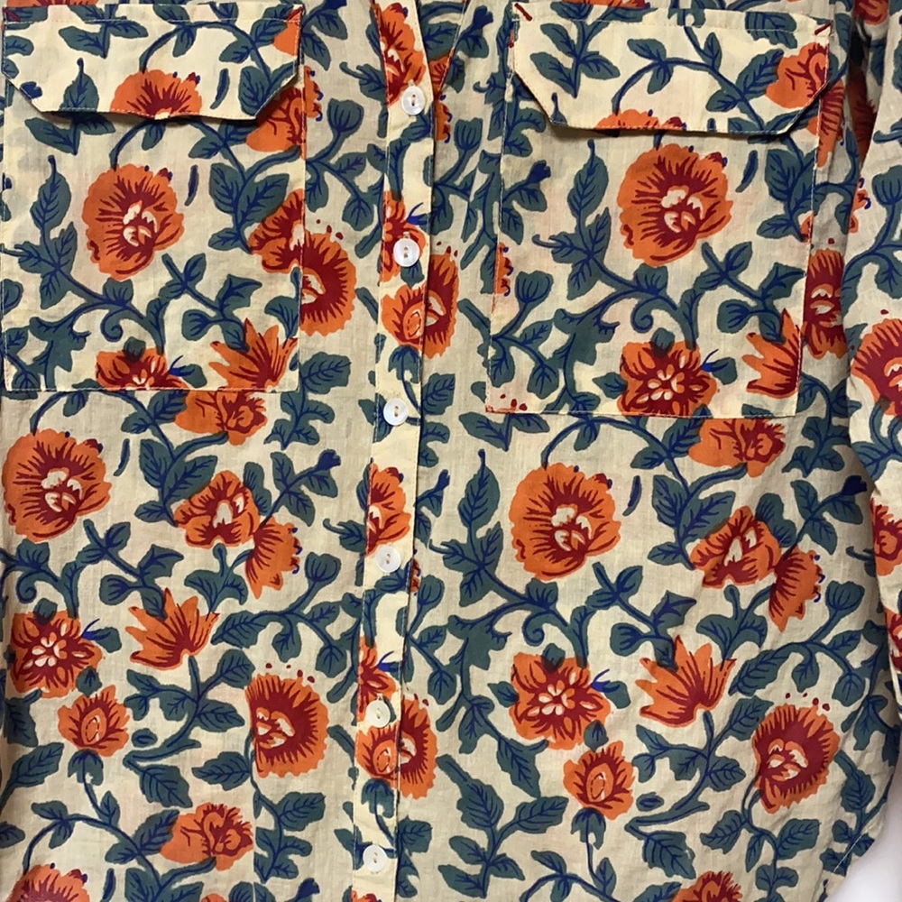 Collared Button Down Cotton Shirt